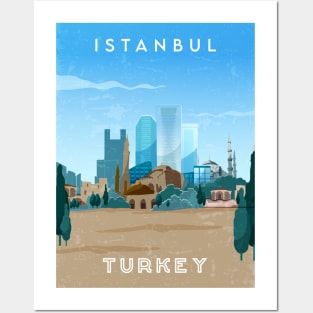 Istanbul, Turkey. Retro travel poster Posters and Art